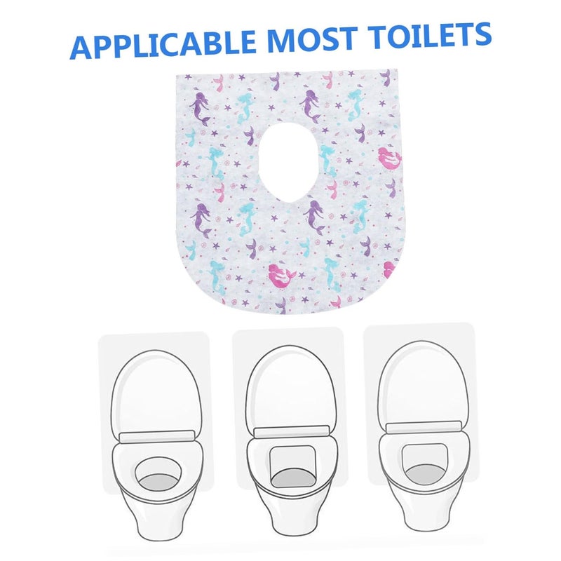 HEMOTON 10 حزمة من أغطية مقاعد المرحاض المبطنة التي تستخدم لمرة واحدة للتدريب على استخدام النونية أثناء السفر والاستخدام في الفنادق - Image 5