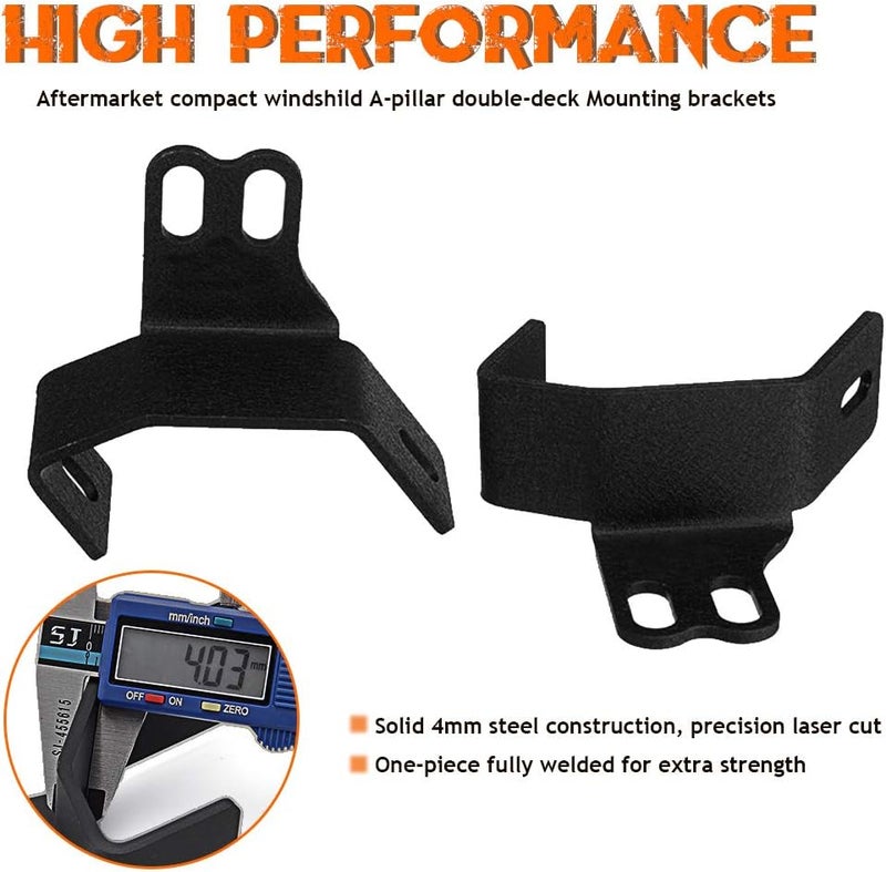Chelhead A-Pillar Roll Bar Dual LED Working Pod Lights Mounting Brackets for Polaris RZR XP 1000 & RZR 900 - Image 2
