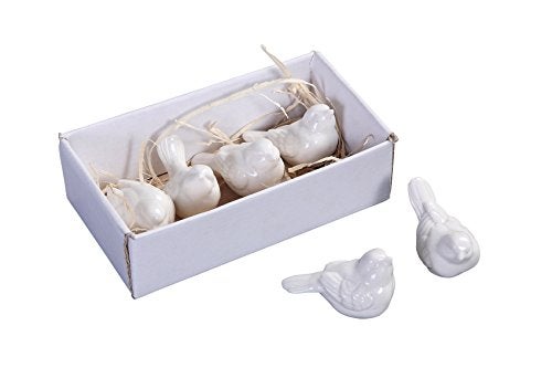 Creative Co-Op DE5729 Set of 6 White Ceramic Birds  2.5"" - Image 3
