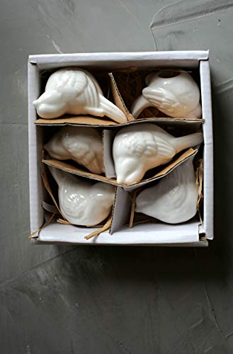 Creative Co-Op DE5729 Set of 6 White Ceramic Birds  2.5"" - Image 5