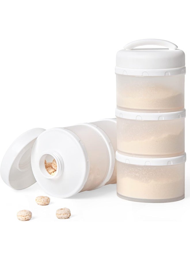 Termichy Stackable Formula Dispenser Portable Milk Powder Container, 2 Pack, White - Image 1
