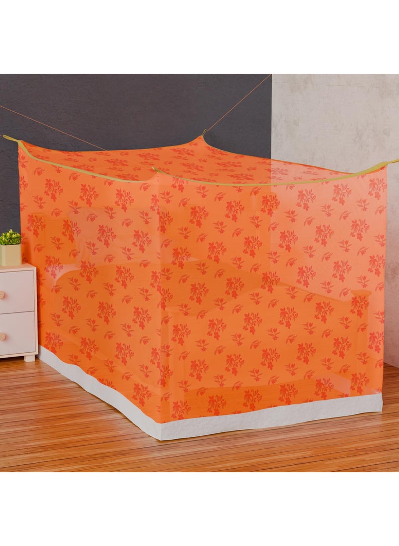 ORILEY Oriley Mosquito Net Single Bed Soft Maharani Jali Canopy Bug Netting for Baby Adults Camping Screen House Orange 325 x 65 Feet  - Image 1