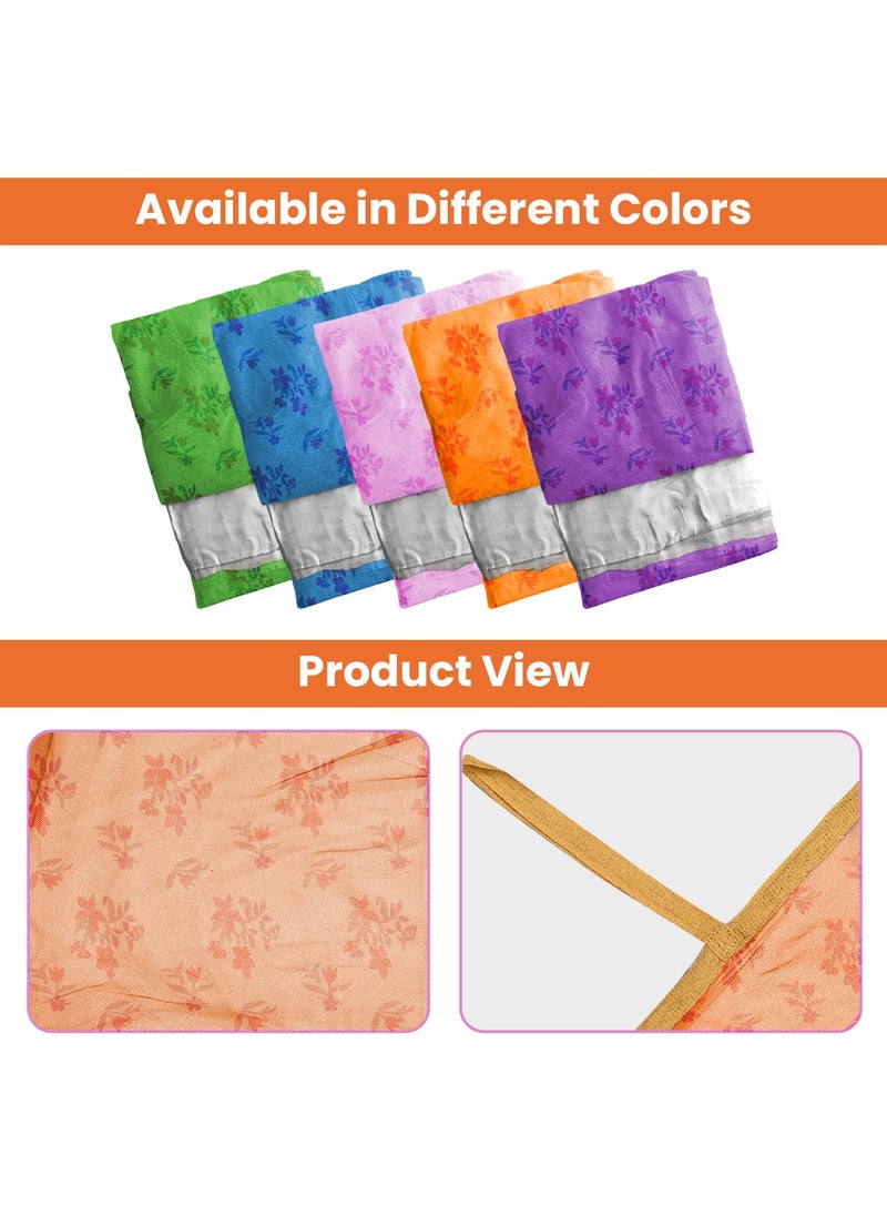 ORILEY Oriley Mosquito Net Single Bed Soft Maharani Jali Canopy Bug Netting for Baby Adults Camping Screen House Orange 325 x 65 Feet  - Image 5