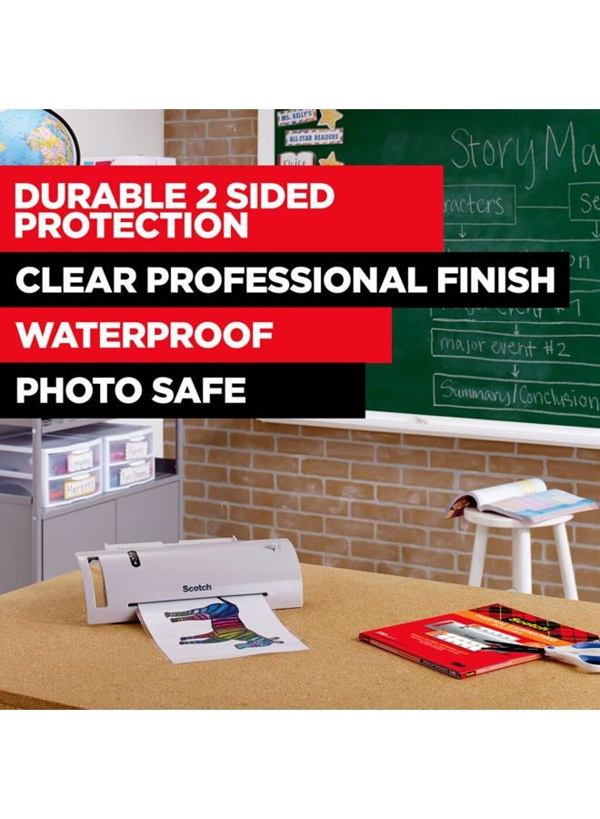 Scotch  Thermal Laminating Pouches, 200 Count, Clear, 3 mil., Ideal Office or School Supplies, Fits Letter Sized Paper (8.9 in. × 11.4 in.) - Image 2