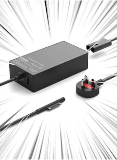 65W Charger 15V/4A Power Supply Adapter Compatible with Microsoft Laptop/Tablet Surface Pro 3/4/5/6/7/8/X Surface Go & Surface Book with USB Charging Port