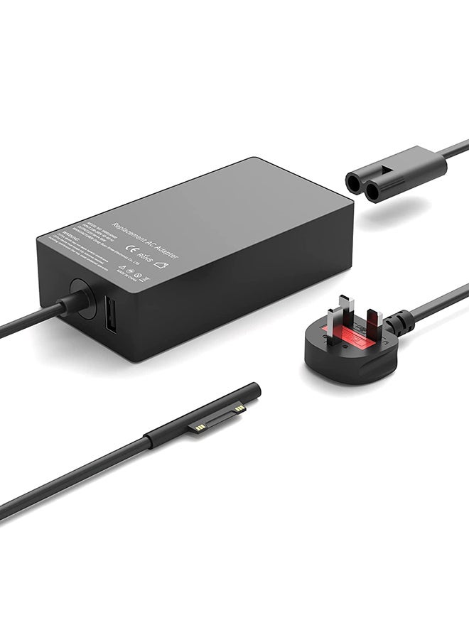 VINSOC - 65W Charger 15V/4A Power Supply Adapter Compatible with Microsoft Laptop/Tablet Surface Pro 3/4/5/6/7/8/X Surface Go & Surface Book with USB Charging Port - Image 1