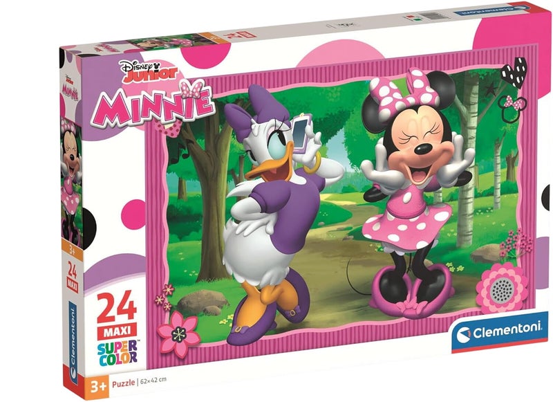 Clementoni Disney Junior Minnie Maxi Super Color Jigsaw Puzzle (24 Pieces) - Image 1