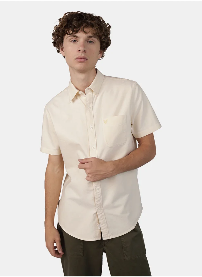 امريكان ايجل AE Short-Sleeve Slim Fit Button-Up Shirt