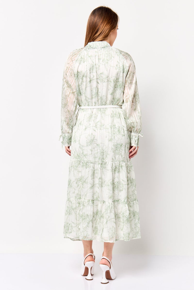 Kathy Ireland Women Floral Print Shirt Dress, Multicolor - Image 2