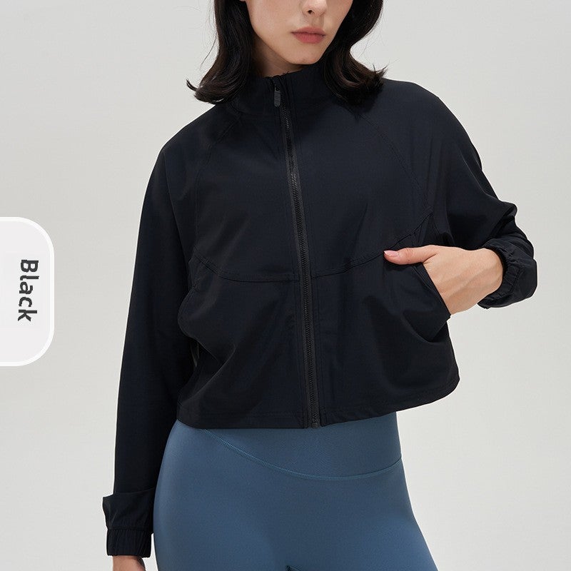 Generic Casual Fitness Jacket Loose Running Yoga Long Sleeve Ink Blue  - Image 4