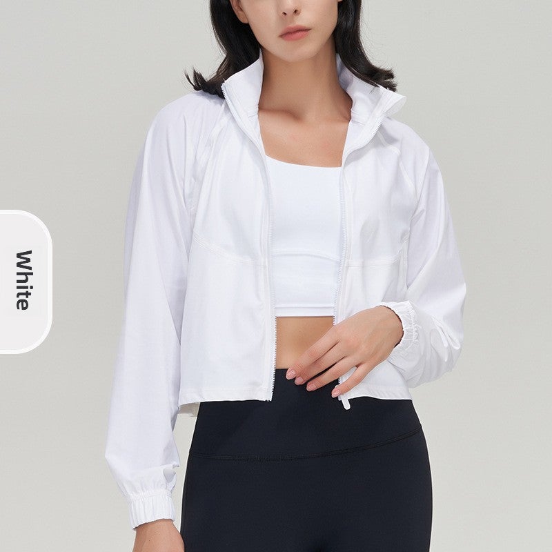 Generic Casual Fitness Jacket Loose Running Yoga Long Sleeve Ink Blue  - Image 5