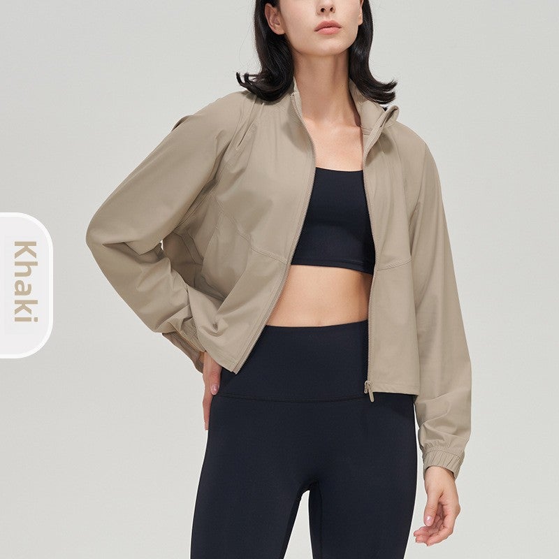 Generic Casual Fitness Jacket Loose Running Yoga Long Sleeve Ink Blue  - Image 3