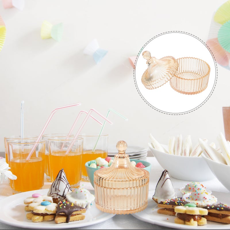 Apothecary Jars Cotton Swab Holder Candy Jars with Lids Makeup Bobby Pin Holder - Image 5