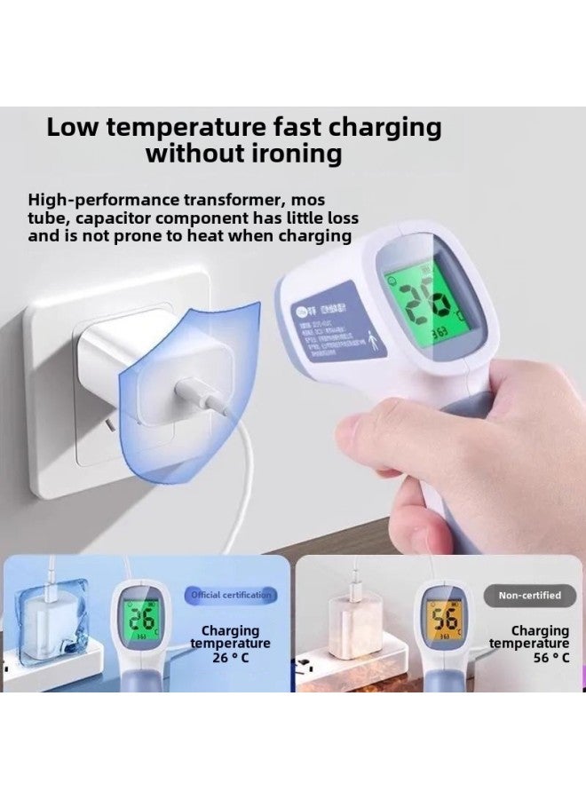Applicable To Apple 30W Fast Charge Original IPhone15/14/13/12/11Pro Genuine Goods Data Line PD Charging Head-Color:National Standard Certification 30w For Apple 15_authentic 1.0m Data Cable*1  - Image 3