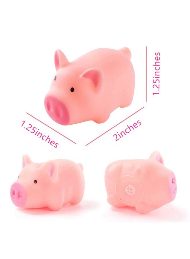HAKACC HAKACC Mini Rubber Squishies Pig Bath Toys, Pink Squeaky Baby Bathtub Toys for Baby Shower Party Favors  - Image 2