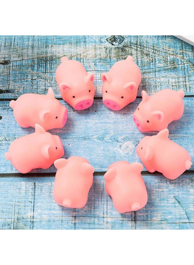 HAKACC HAKACC Mini Rubber Squishies Pig Bath Toys, Pink Squeaky Baby Bathtub Toys for Baby Shower Party Favors  - Image 5