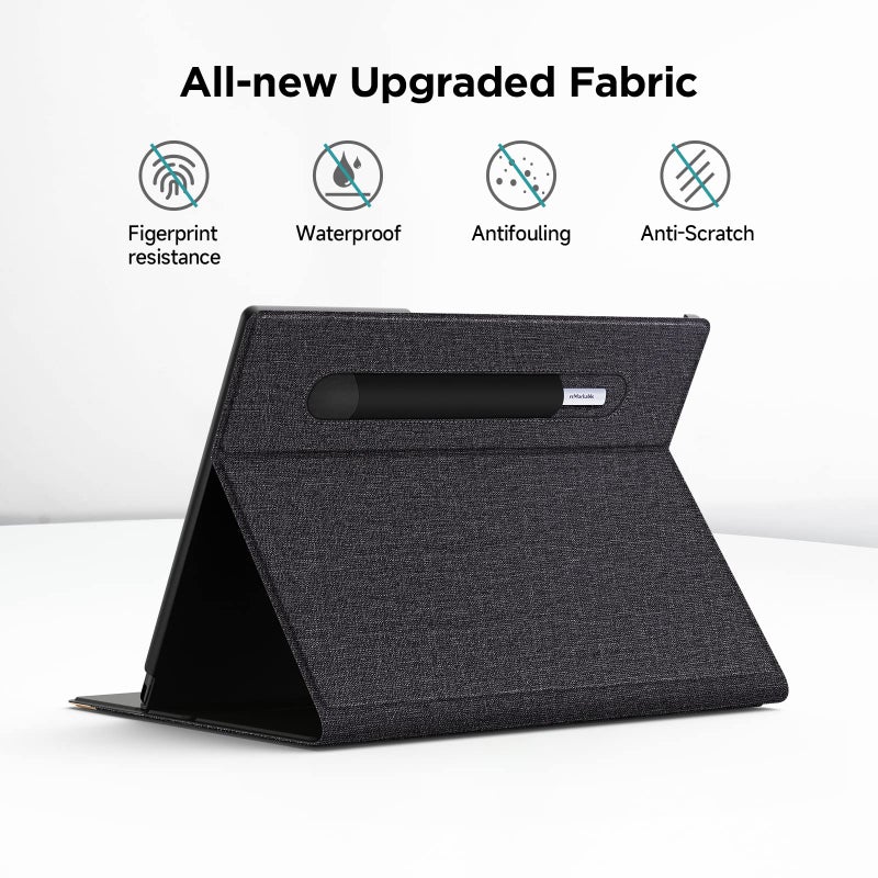Ayotu Book Folio Case for Remarkable 2 Paper Tablet 10.3" 2020 Released, Premuin Fabric Smart Cover with 360 Degree Rotatable Stand and Stylus Pocket, Only for Remarkable 2, Black & Light Cork - Image 4