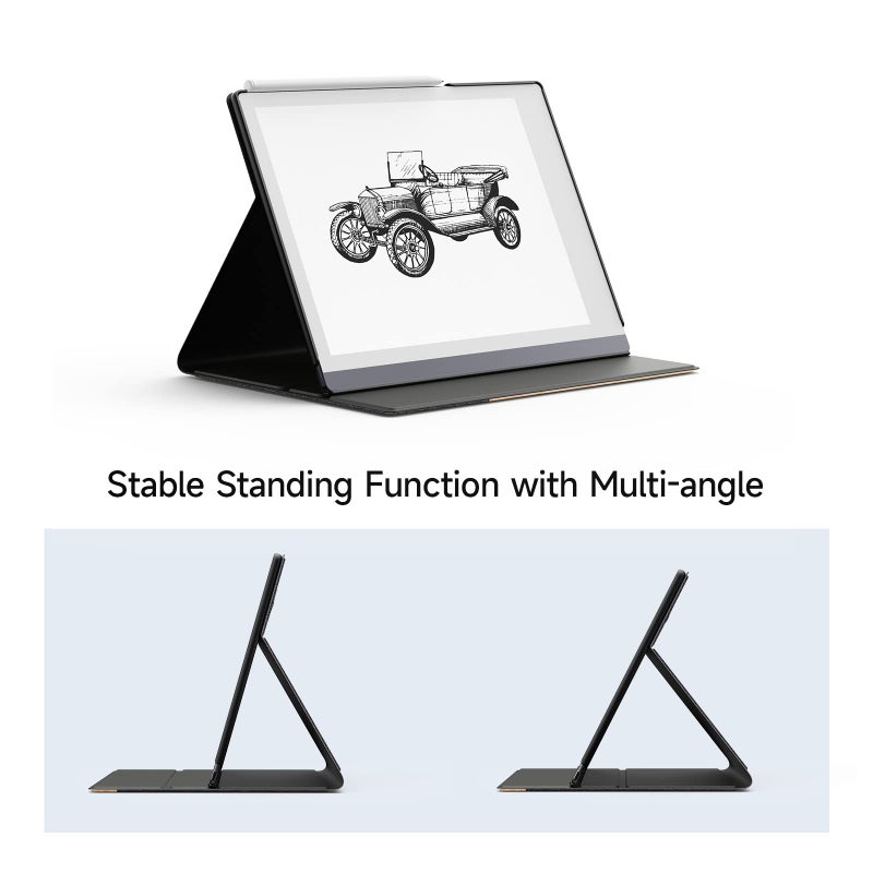 Ayotu Book Folio Case for Remarkable 2 Paper Tablet 10.3" 2020 Released, Premuin Fabric Smart Cover with 360 Degree Rotatable Stand and Stylus Pocket, Only for Remarkable 2, Black & Light Cork - Image 3