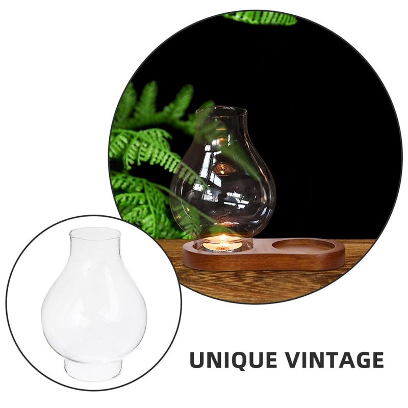 Vintage Windproof Glass Lamp Chimney Replacement Small Round Oil Lamp Shade 2Pcs - Image 4
