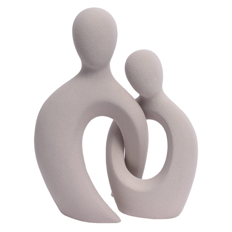 Quoowiit Ceramic Couple Sculptures for Home Decor  Abstract Lover Statue for Shelf Decor Office Decor Home Decorations for Living Room  Bedroom  Gifts for Anniversary Valentine's Day Birthday (Grey) - Image 1