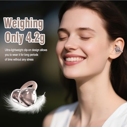 Giwbeiv AI Translation Earbuds Real Time, 164 Language Translator Earbuds, 3-in-1 Wireless Clip on Earbuds, Bluetooth 5.4 Headphones, Translating Device for Travel Business Learning (Pink) - Image 5
