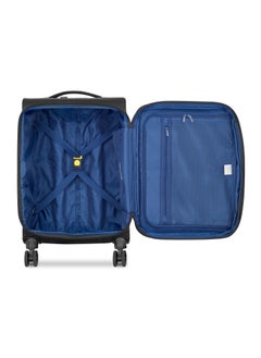 DELSEY Delsey Brochant 3 Expendable Double wheel Softsided luggage cabin trolley suitcase 55cm/22Inch Small, Deep Black  - Image 3