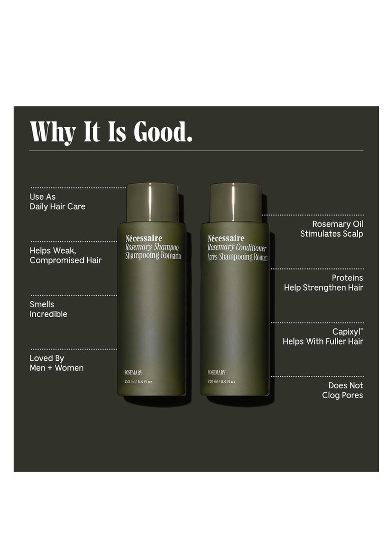 Necessaire Nécessaire Rosemary Shampoo For Women and Men. Rosemary Oil, Ceramides + Proteins For Stronger Hair. Good for All Hair Types/Textures. 250 ml / 8.4 fl oz  - Image 4