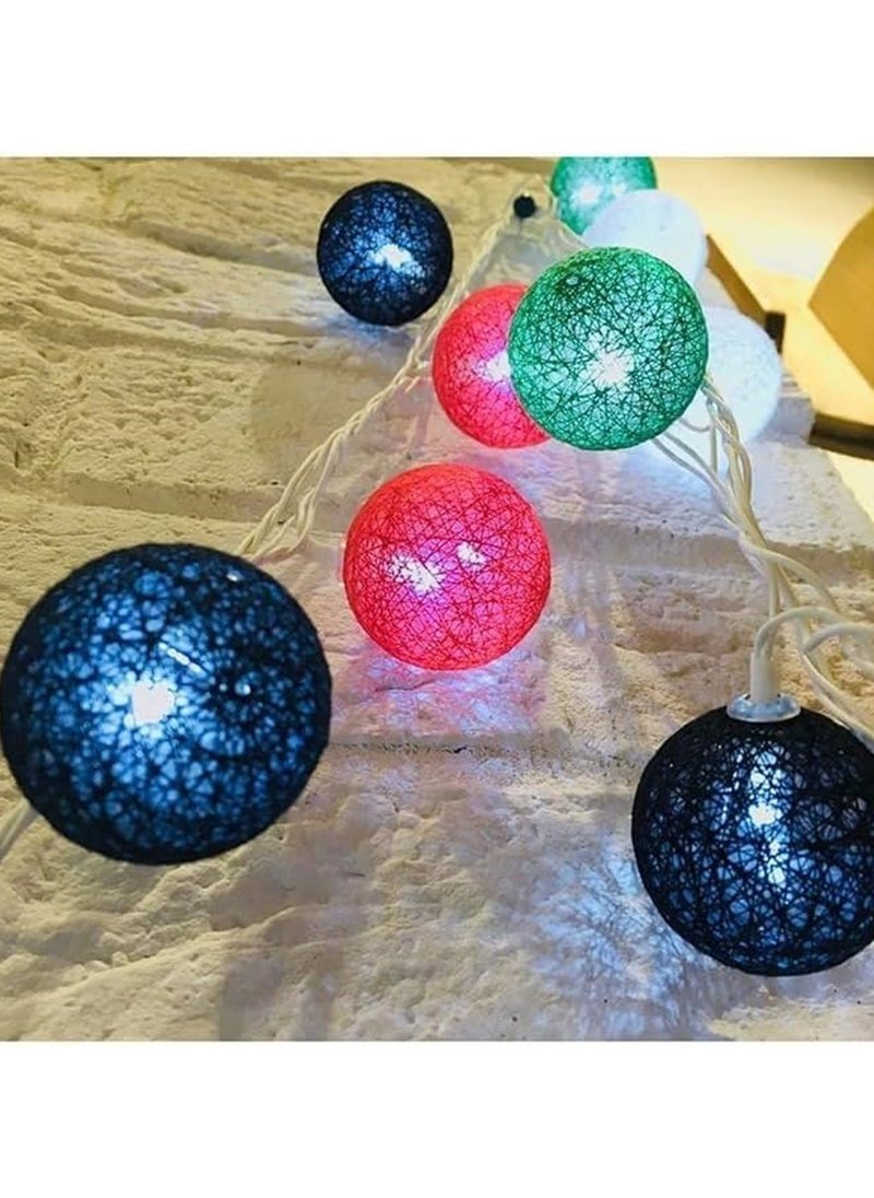 United Arab Emirates National Day Cotton Ball String Lights Multicolour 5Meter
