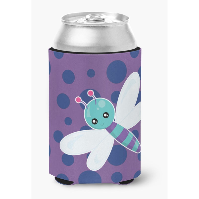 Caroline's Treasures ""Caroline's Treasures Dragonfly On Purple Polkadots Can or Bottle Hugger  Can Hugger  Multicolor"" 