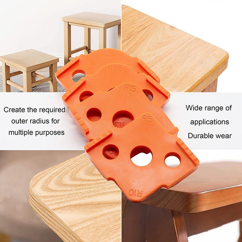 Woodwork Radius Router Templates: 8-Size Black ABS Set - 3-Hole Stable Grip Router Template for Woodworking Enthusiasts & Professional Craftsmen - Image 5