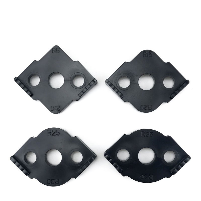 Woodwork Radius Router Templates: 8-Size Black ABS Set - 3-Hole Stable Grip Router Template for Woodworking Enthusiasts & Professional Craftsmen - Image 1