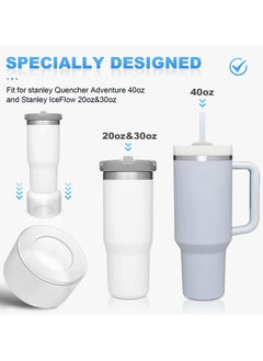 RTYY 2 pack Silicone Boot For Stanley Quencher Tumbler 30 oz 40 oz, Bottom Boot for Stanley IceFlow Flip 30 20 oz, Protector Sleeve for Water Bottle 12-24oz (Transparent)  - Image 3