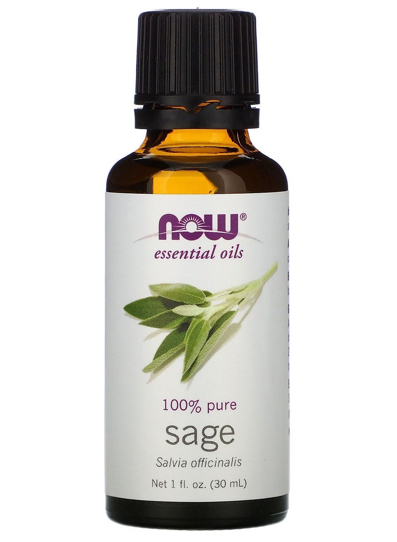now NOW Foods Essential Oils Sage1 fl oz 30 ml - Image 1