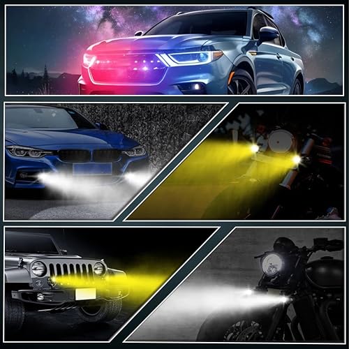 OBEROI'S TRADERS Super Bright LED Fog Light with On/Off Switch, High/Low Beam, 5 Modes & PCR Flashing – Universal for Bike, Scooty & Car (Pack of 3) - Image 3