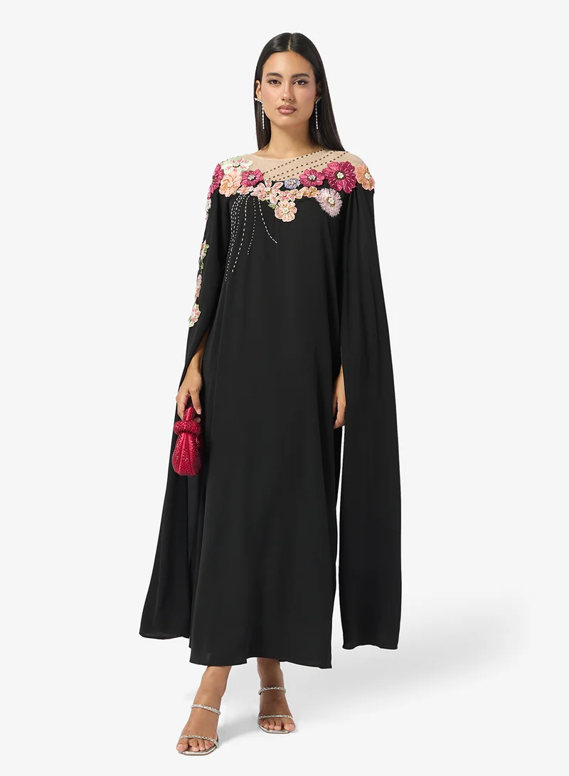 خزانة Dress With Embellished Florals