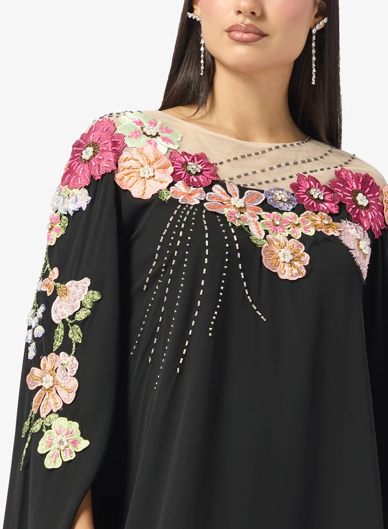 Khizana  Dress With Embellished Florals for Women | Best Price UAE