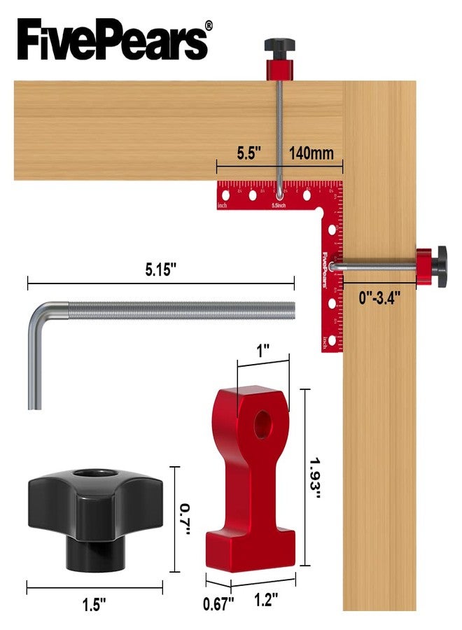 Fivepears 4 Pack 90 degree positioning square clamps set for woodworking, 5.5" x 5.5"(14 x 14cm) aluminum precision right angle corner clamp for square picture frame tool box cabinet drawer and wood - Image 2