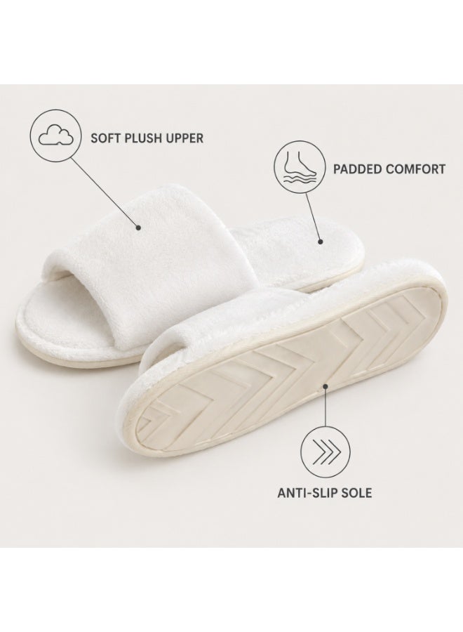 Pearl Coast International Disposable Spa Slippers – Non-Slip Opened-Toe Fluffy Hotel Guest Slippers, Unisex White House Shoes for Men and Women, Ideal for Home, Hotel, Spa and Weddings 27 cm - Image 5