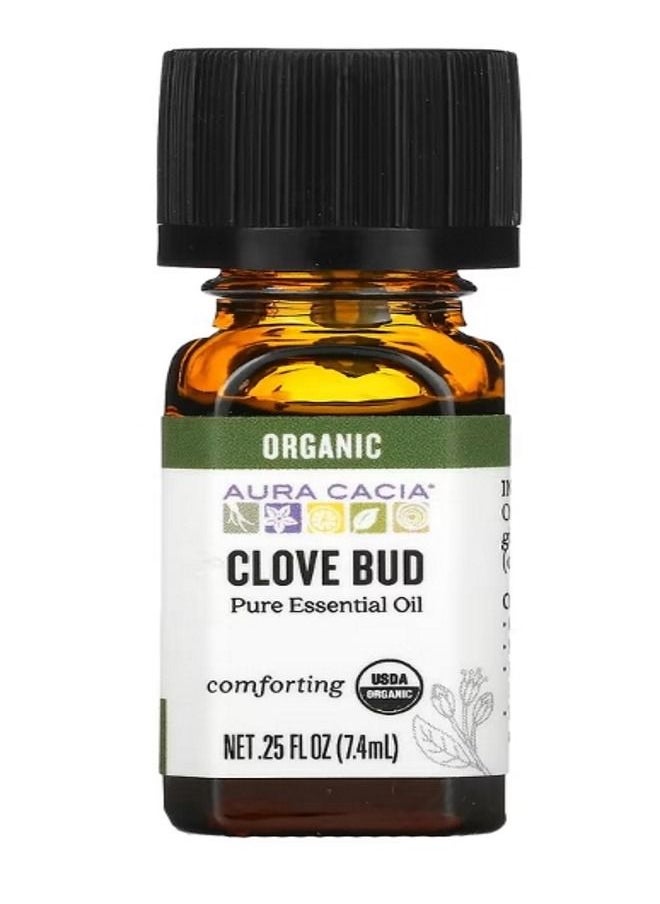 Aura Cacia Pure Essential Oil Organic Clove Bud 0.25 fl oz 7.4 ml  - Image 1