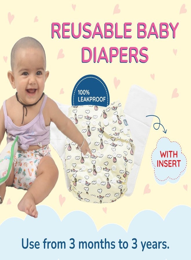 Bumsies Reusable Cloth Diaper with Removable Insert for NewBorn Baby/Toddler - Adjustable, Washable, Skin-Friendly | Absorbs up to 3pees | Helps in Potty Training | For 2-5 kgs | 0-3 months, Yellow - Image 5