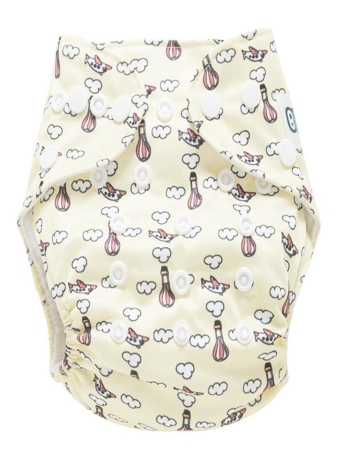 Bumsies Reusable Cloth Diaper with Removable Insert for NewBorn Baby/Toddler - Adjustable, Washable, Skin-Friendly | Absorbs up to 3pees | Helps in Potty Training | For 2-5 kgs | 0-3 months, Yellow - Image 1