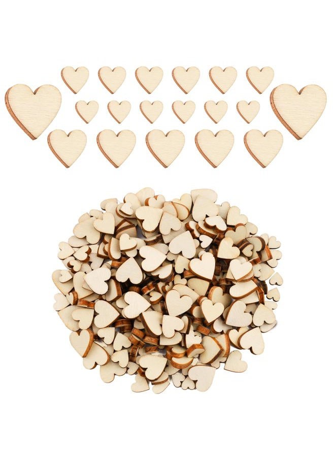 LUSTRIB 200PCS Cute Wooden Heart for Crafts, 0.5 Inch Unfinished Mini Tiny Wood Hearting for Valentine's Day, Small Cutout Hearting Shapes Sign Tags/Wood Hearts Cutout Slices for Birthday Party, Wedding - Image 1