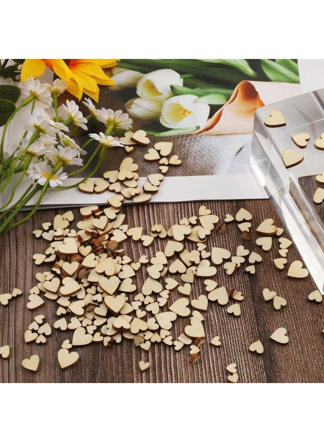 LUSTRIB 200PCS Cute Wooden Heart for Crafts, 0.5 Inch Unfinished Mini Tiny Wood Hearting for Valentine's Day, Small Cutout Hearting Shapes Sign Tags/Wood Hearts Cutout Slices for Birthday Party, Wedding - Image 4