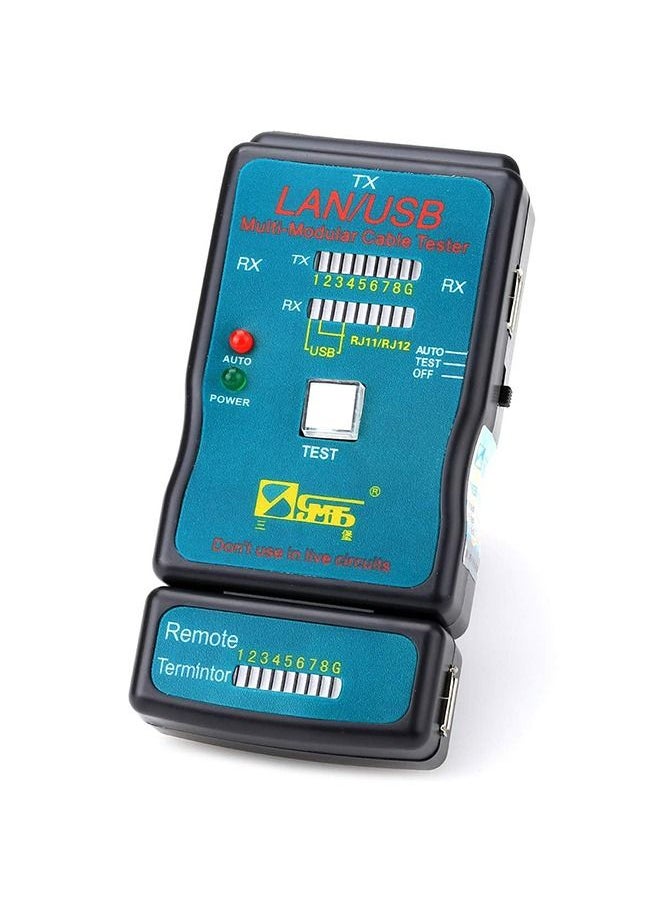 ماركة غير محددة - جهاز اختبار اطراف الكابلات للتاكد من سلامة التوصيلات – RX – TX – RJ11 – RJ45 – USB /  CT-168 - Image 1