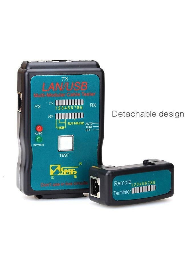 ماركة غير محددة - جهاز اختبار اطراف الكابلات للتاكد من سلامة التوصيلات – RX – TX – RJ11 – RJ45 – USB /  CT-168 - Image 1