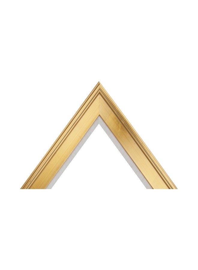 كرييتف مارك إطار ذهبي أنيق من كرييتيف مارك بتصميم بلين إير مع بطانة من الكتان | إطارات صور مزخرفة مقاس 16×20 | إطار فاخر مفتوح من الخلف | إطار صور عتيق | خشب مطلي بالجص | قالب بعرض 3 بوصات | بدون زجاج أو غطاء خلفي - Image 3