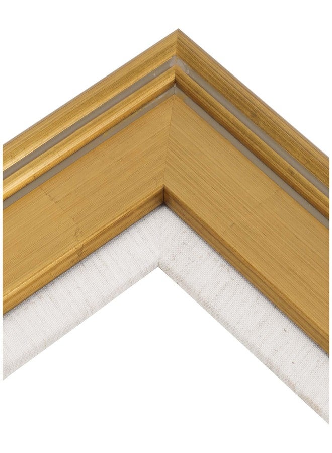 كرييتف مارك إطار ذهبي أنيق من كرييتيف مارك بتصميم بلين إير مع بطانة من الكتان | إطارات صور مزخرفة مقاس 16×20 | إطار فاخر مفتوح من الخلف | إطار صور عتيق | خشب مطلي بالجص | قالب بعرض 3 بوصات | بدون زجاج أو غطاء خلفي - Image 4