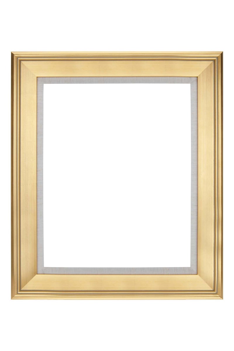 كرييتف مارك إطار ذهبي أنيق من كرييتيف مارك بتصميم بلين إير مع بطانة من الكتان | إطارات صور مزخرفة مقاس 16×20 | إطار فاخر مفتوح من الخلف | إطار صور عتيق | خشب مطلي بالجص | قالب بعرض 3 بوصات | بدون زجاج أو غطاء خلفي - Image 1