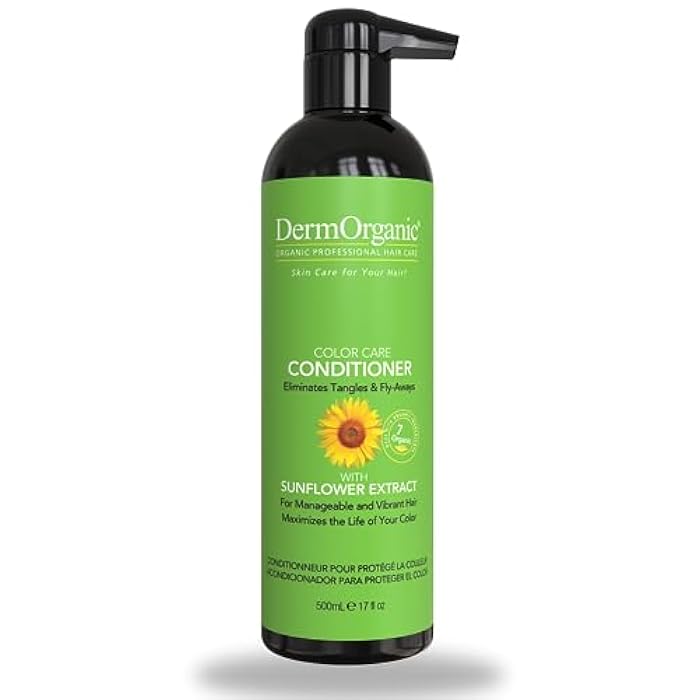 DermOrganic Color Care Conditioner, Detangles & Preserves Hair Color with Sunflower Anti-Fade Extract- 17 fl.oz - Image 1