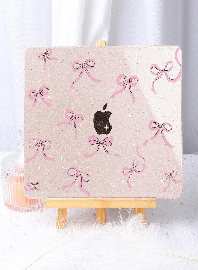May Chen for MacBook Air 13.6 inch Case A3240 M4 A3113 M3 A2681 M2 with Retina Dispaly, 2025 2024 2023 2022 Release, Plastic Hard Shell Case with Keyboard Cover, Sakura Pink Glitter Bow - Image 4